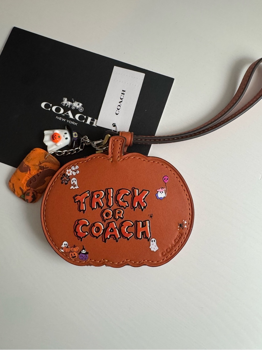 Coach Orange 'Trick or Coach' Pumpkin Wristlet Charm